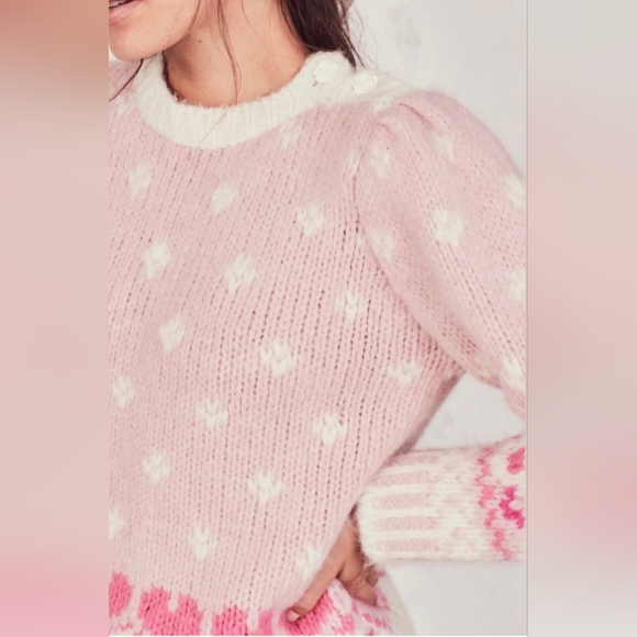 LoveShackFancy Rosie Sweater Carnation Pink S